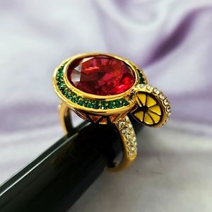 Cosmo cocktail ring martini size 8 multi color crystals